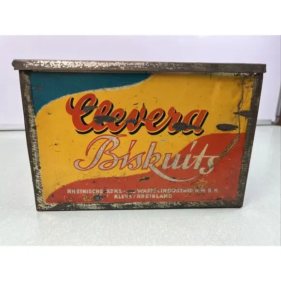 Clevera Biskuits Tin Biscuits Vintage Advertising Store Display 1930s German
